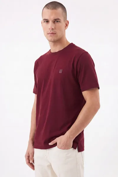 Bordo Yeni Sezon  Bisiklet  Yaka Erkek Tişört 471795