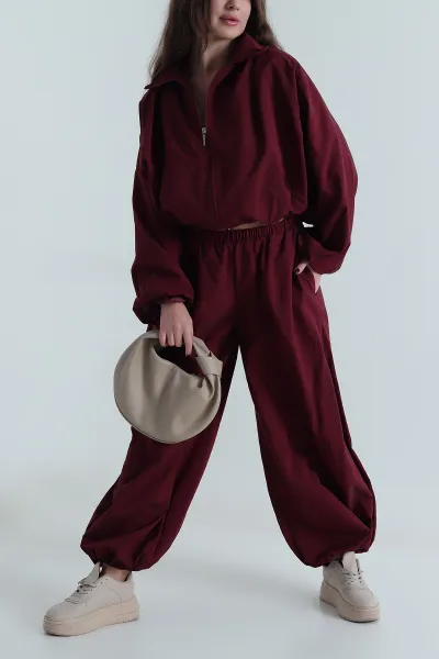Bordo Yeni Sezon Linea Paraşüt Kadın İkili Takım 497805
