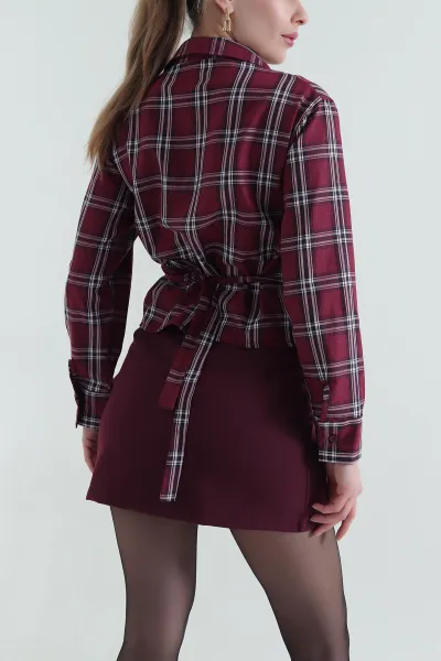 Bordo Yeni Sezon Tasarım Kadın Gömlek 434995