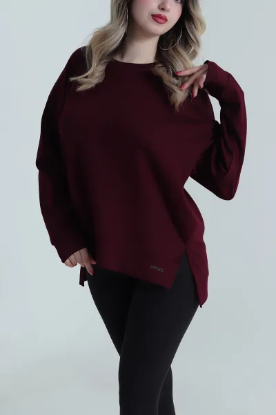 Bordo Yırtmaçlı Oysho Kadın Sweat 486331