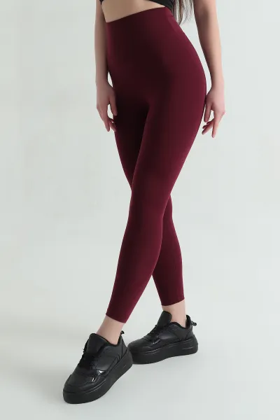 Bordo Yüksek Bel Modal Oysho Belize Tayt 360566