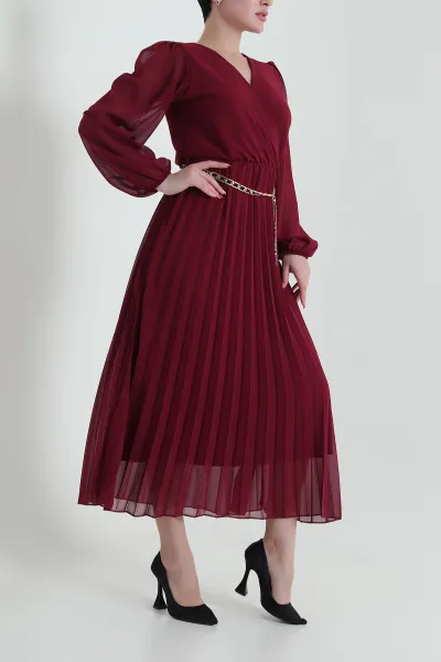 bordo-zincir-kemerli-sifon-kadin-elbise-433185