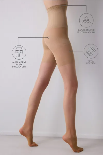 Bronz - 38  Penti Body Control 15 Den  Kadın Korseli Külotlu Çorap 421088