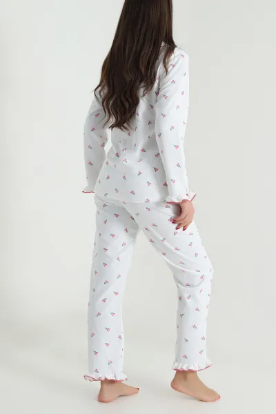 Bürümcük Düğmeli Kadın Pijama Takımı 493650