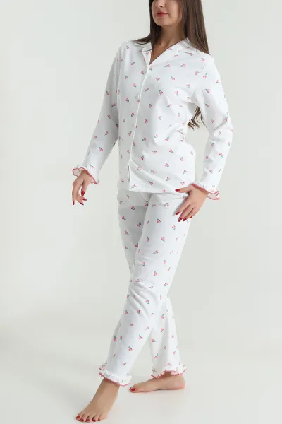 Bürümcük Düğmeli Kadın Pijama Takımı 493650