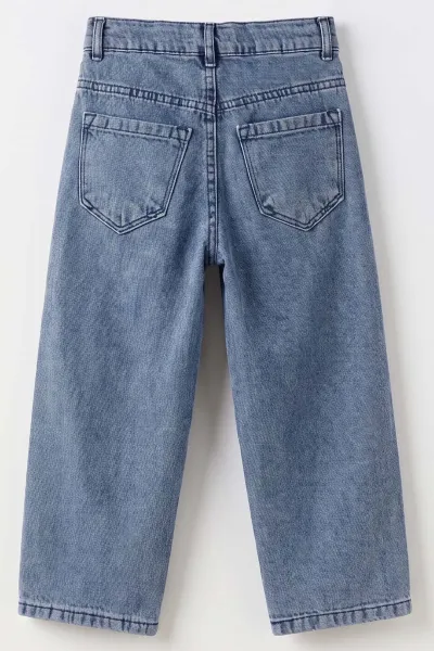 Buz Mavisi (5-12 Yaş) Baggy  Erkek  Çocuk Kot Pantolon 490857