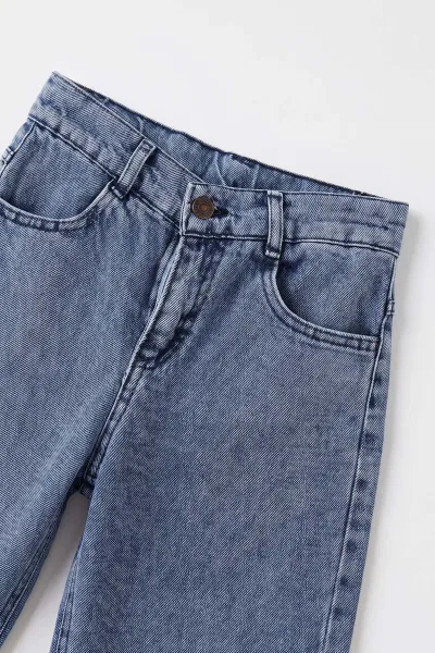 Buz Mavisi (5-12 Yaş) Baggy  Erkek  Çocuk Kot Pantolon 490857