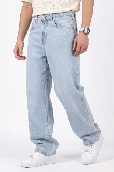 Buz Mavisi Baggy Erkek Kot Pantolon 472170