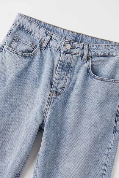 Buz Mavisi Boyfirend Yeni Sezon Cep Detaylı Erkek Kot Pantolon 497224