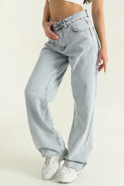Buz Mavisi Salaş Kadın Kot Pantolon 367741