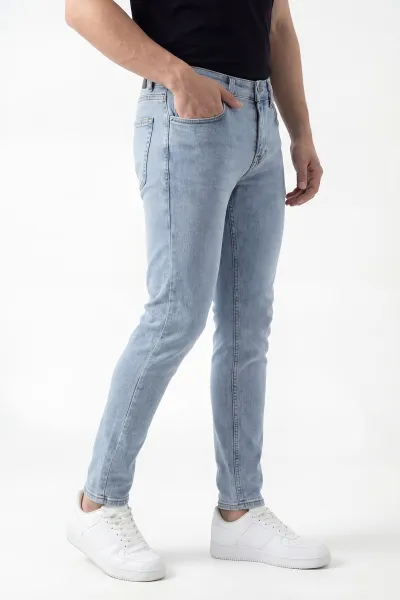 Buz Mavisi Skinny Fit Likralı Erkek Kot Pantolon 430734