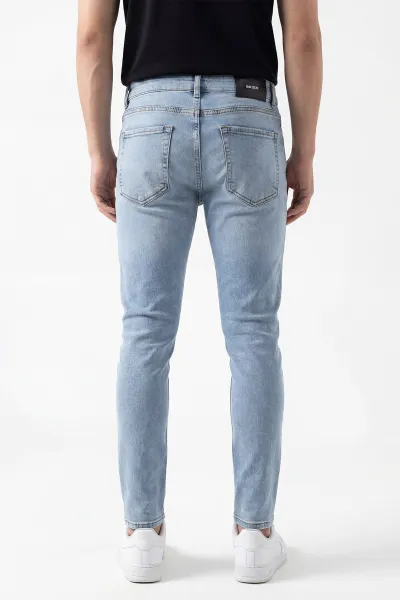 Buz Mavisi Skinny Fit Likralı Erkek Kot Pantolon 430734