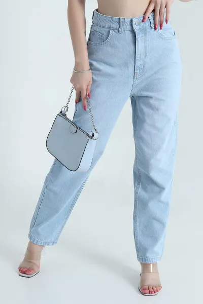 Buz Mavisi Yeni Sezon Mom Kadın Kot Pantolon 476984