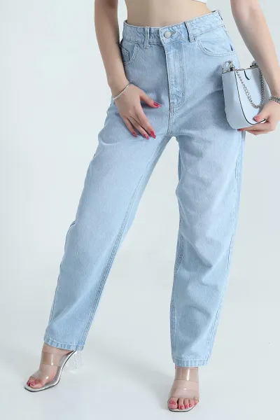 Buz Mavisi Yeni Sezon Mom Kadın Kot Pantolon 476984