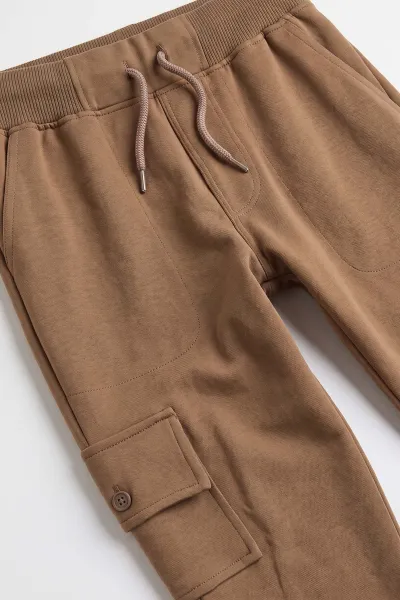 Camel (5-16 Yaş) Kargo Cepli Düz Paça  Kompak Kumaş Çocuk Okul Pantolonu 473722