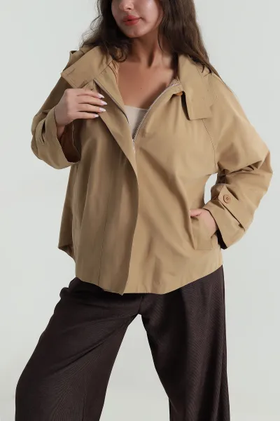 Camel Arka Apolet Detay Salaş Marina Kadın Trenç 486000