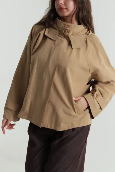 Camel Arka Apolet Detay Salaş Marina Kadın Trenç 486000