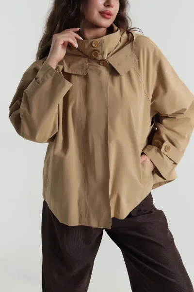 Camel Arka Apolet Detay Salaş Marina Kadın Trenç 486000