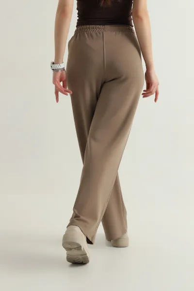 Camel Cepli Bel Lastikli Modal Kadın Pantolon 412528
