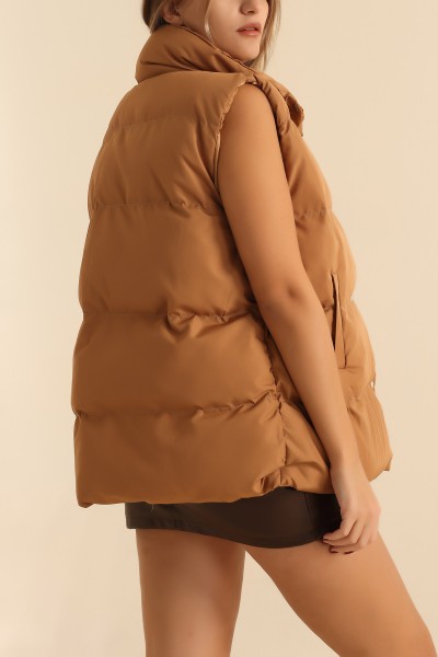 Camel Cepli Dolumlu Bayan Şişme Yelek 213052
