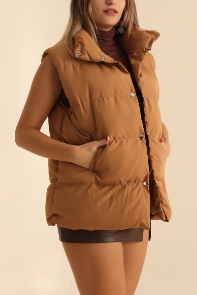 Camel Cepli Dolumlu Bayan Şişme Yelek 213052