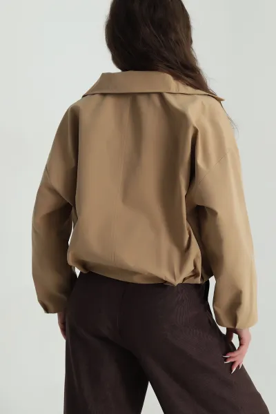 Camel Etek Pile Detay Marina Kadın Bomber Mont 485973