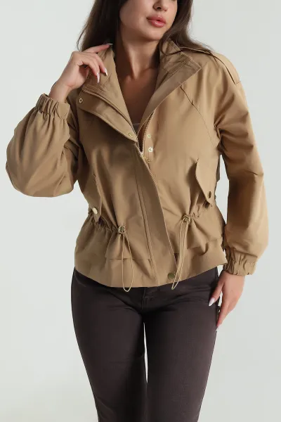 Camel Gold Düğmeli Marina Kadın Trençkot 489850