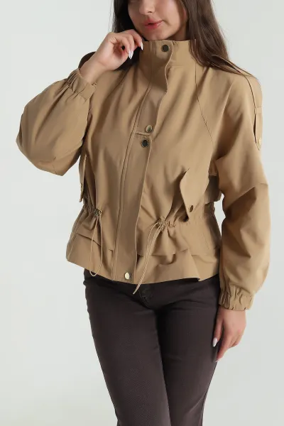 Camel Gold Düğmeli Marina Kadın Trençkot 489850