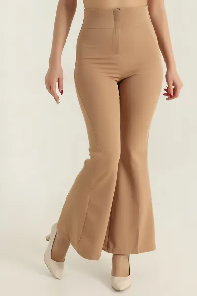 Camel İspanyol Paça Dabıl Kadın Pantolon 417424