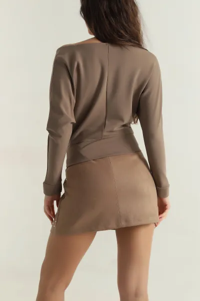 Camel Likralı Modal Kadın Badi 413952