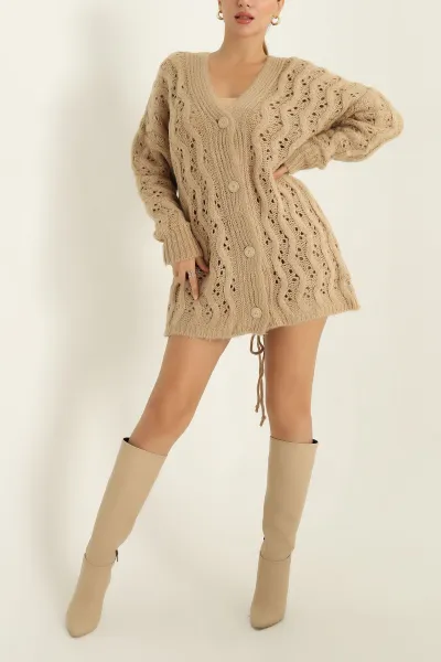Camel Selanik Kalın Triko Hırka 294789