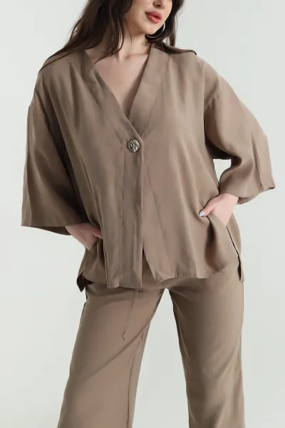 camel-tencel-pantolon-bluz-kadin-ikili-takim-449784