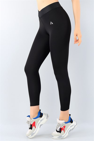 Çapraz Bant Siyah Bayan Tayt 38562