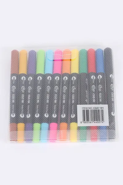 Cengo Çift Uçlu Fineliner 12 Renk Çizim Kalemi 0.4mm 384347