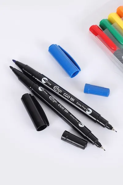 Cengo Çift Uçlu Fineliner 12 Renk Çizim Kalemi 0.4mm 384347