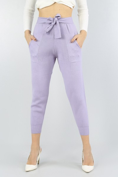 Cepli Bağlamalı Bayan Triko Pantolon 55841