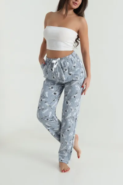 Penye Cepli Kadın Pijama Altı 494687