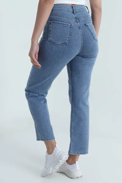 Cepli Likralı Boyfit Kadın Kot Pantolon 482573
