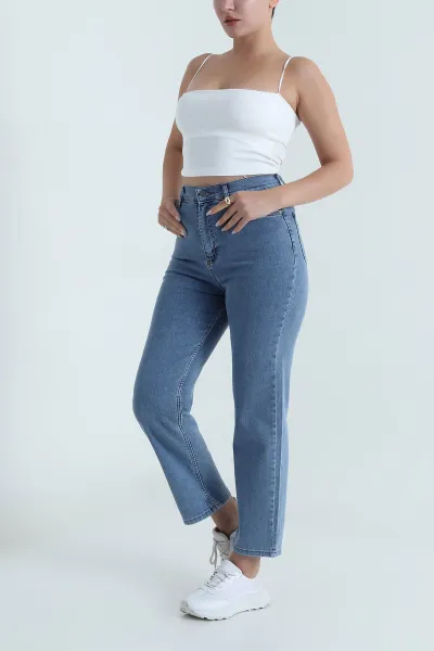 Cepli Likralı Boyfit Kadın Kot Pantolon 482573