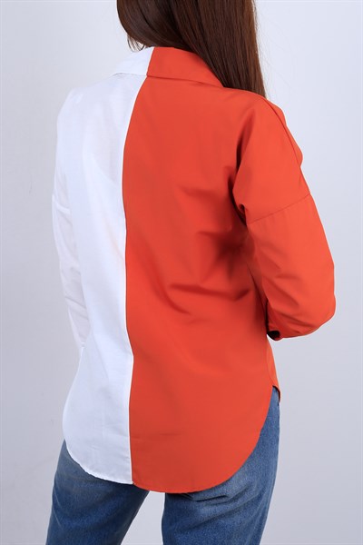 Çift Renk Bayan Fermuarlı Gömlek 13060B