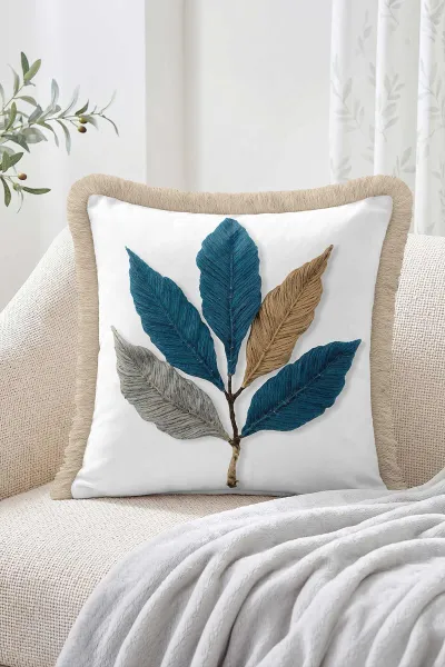 43x43 Cm Dijital Baskılı Fermuarlı Çift Taraflı Saçaklı Kırlent Kılıfı 483404