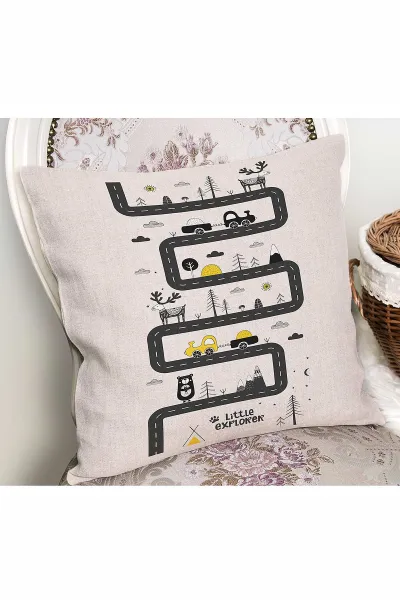 43x43 Dijital Baskılı Fermuarlı Modern Kırlent Kılıfı 308674