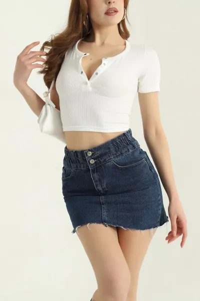 Çıt Çıt Düğmeli Fitilli Bluz 336300