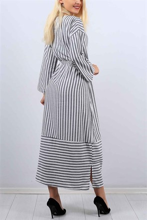Çizgi Desen Salaş Bayan Elbise Modeli 8904B