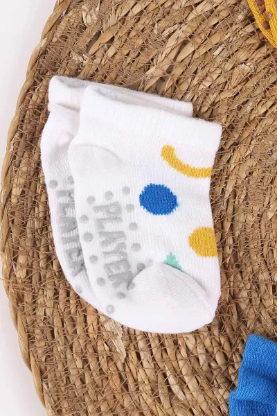 Çoklu Renk (0-6 Yaş) Desenli Kaymaz Tabanlı Patik 6'lı  Erkek Bebek&Çocuk Çorap 467980