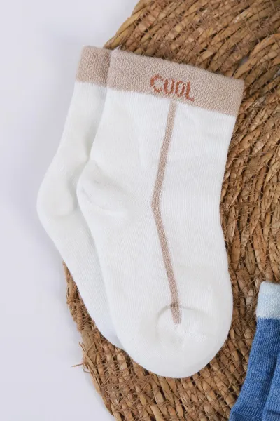 Çoklu Renk (1-4 Yaş) 4'lü Cool Baskılı  Dikişsiz  Erkek Bebek&Çocuk Soket Çorap 502058