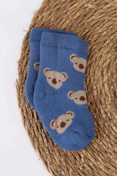 Çoklu Renk (1-4 Yaş)   Desenli    3'lü Havlu Erkek Bebek&Çocuk Soket Çorap 482416