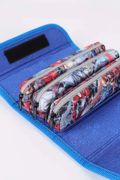 Çoklu Renk 10X20 Cm Karakterli 3 Gözlü Çantalı Kalem Kutu 489430