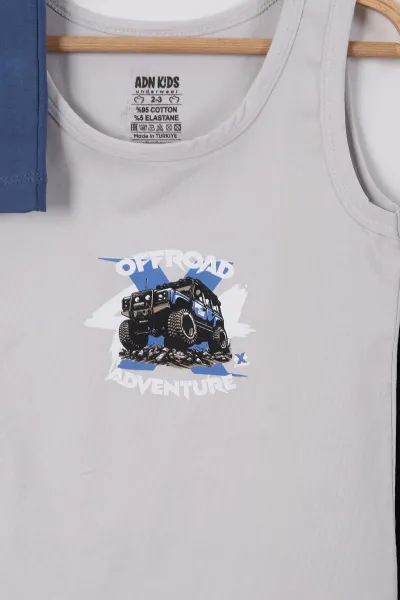 Çoklu Renk (2-9 Yaş)Adventure Baskılı Erkek Çocuk 3'lü Atlet 460979