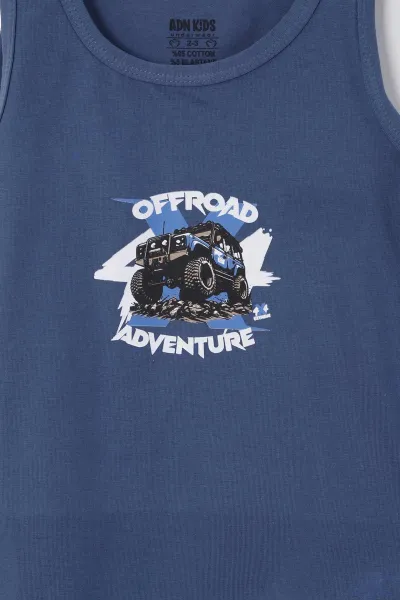 Çoklu Renk (2-9 Yaş)Adventure Baskılı Erkek Çocuk 3'lü Atlet 460979